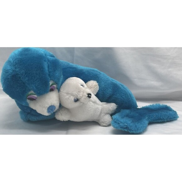 Vintage Fable Toy Corp Seal Blue White 13” Plush 1996 Stuffed Animal Toy RARE - Picture 1 of 15